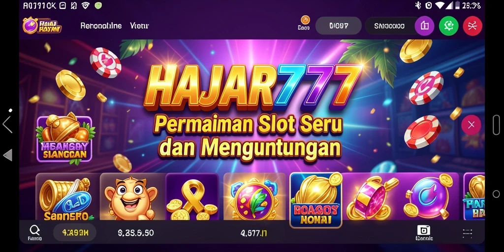 Tampilan menarik gameplay Slot HAJAR777 yang seru.