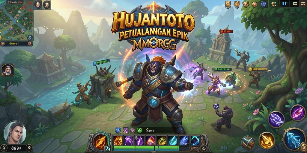 Tampilan gameplay seru di HUJANTOTO dengan pertempuran epik.