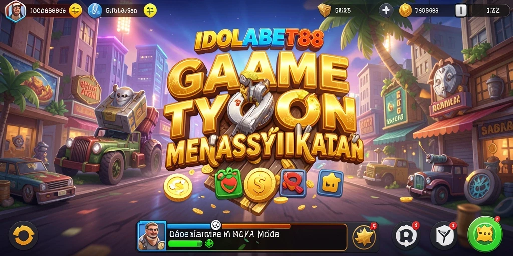 Tampilan gameplay menarik dari IDOLABET88 dengan elemen Tycoon.