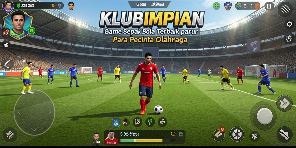 Tampilan karakter dan aksi permainan sepak bola yang memukau.