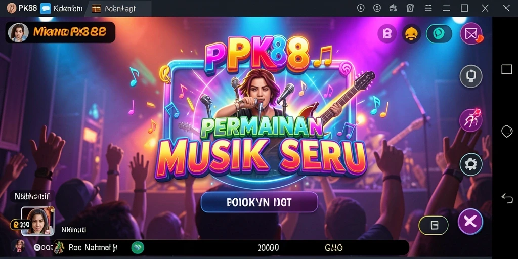 Tampilan menarik dari gameplay PK88 saat memutar lagu.