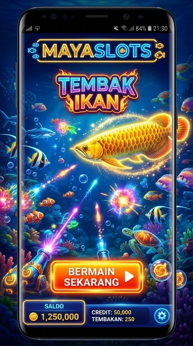 Tampilan antarmuka aplikasi mayaslots yang menarik.