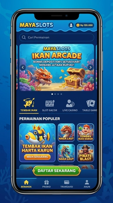 Pengguna sedang menjelajahi katalog aplikasi di mayaslots.